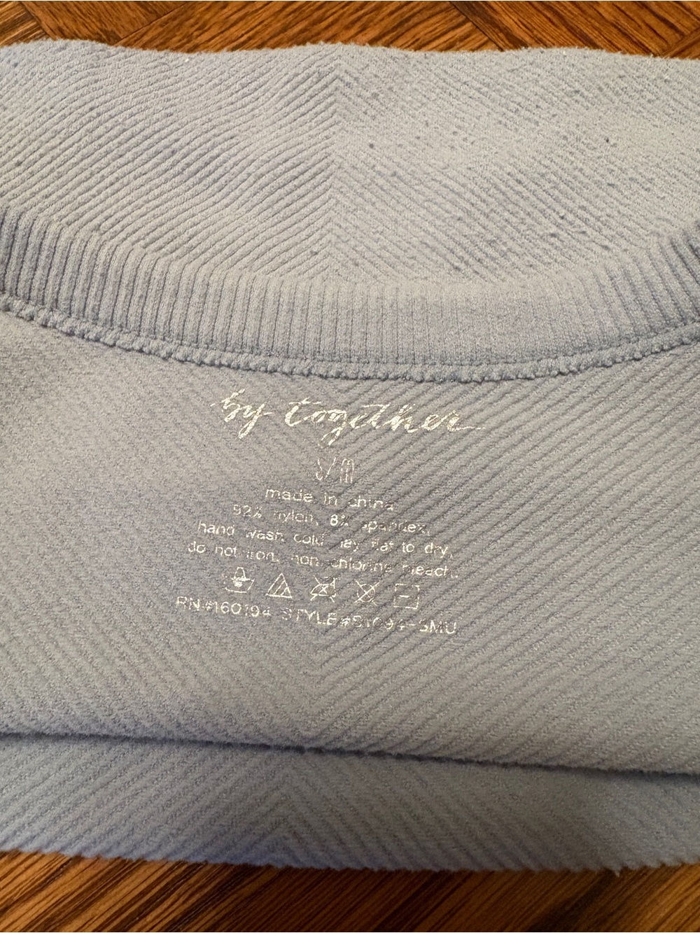 Light Blue Ribbed Crop Tank - Picture 3 of 3